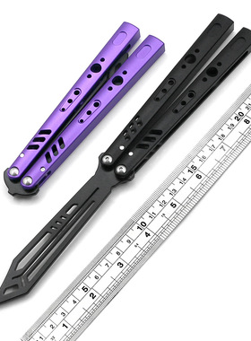 穗锋REP一体铝柄未开刃练习蝴蝶刀训练刀折叠甩手花式刀梳子刀