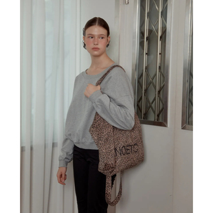 ANOETIC 25秋新款豹纹大容量托特包单肩斜挎帆布包 5号店韩国代购