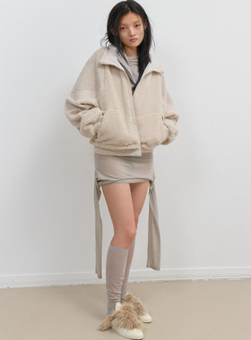 OJOS 25冬新品双面穿拉链棉服休闲夹克女 5号店韩国代购