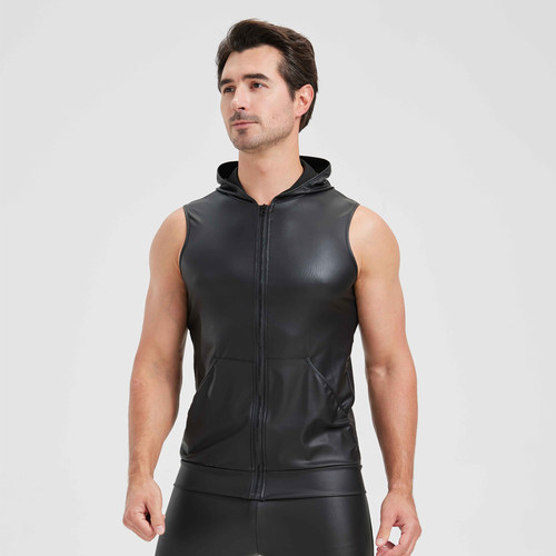 男士连帽健身马甲演出服