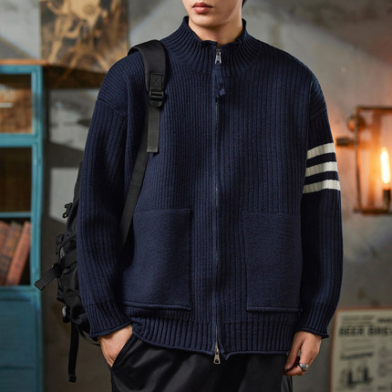 毛衣开衫男士春秋季2025新款设计感针织外套男款休闲秋冬装上衣潮