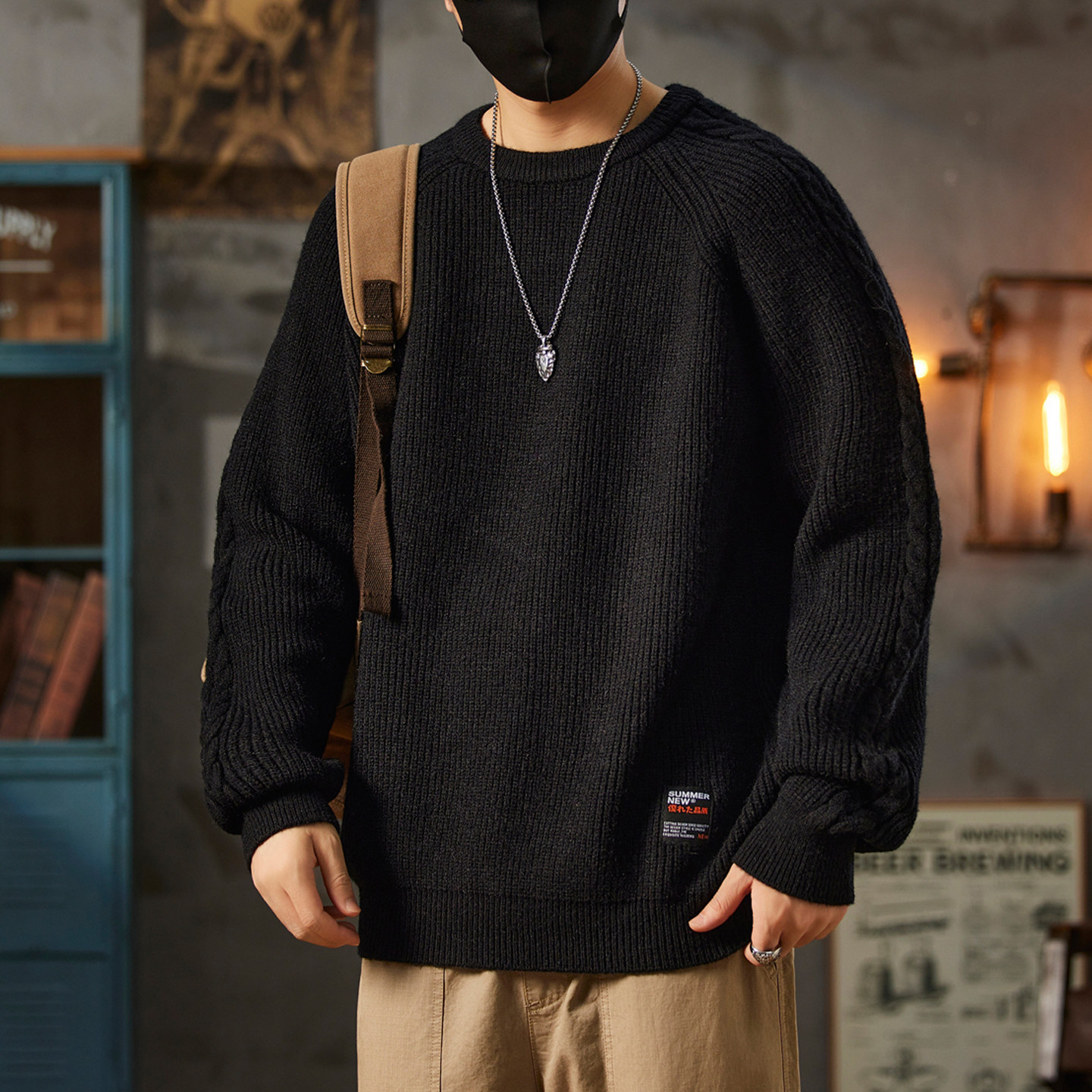 慵懒高级感毛衣男冬季2025新款大码美式重磅潮牌男士冬款长袖针织