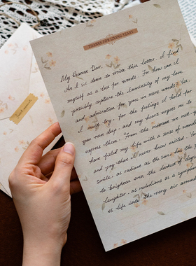 加厚复古信纸信封套装浪漫手写表白情书礼物送女友高级感信笺