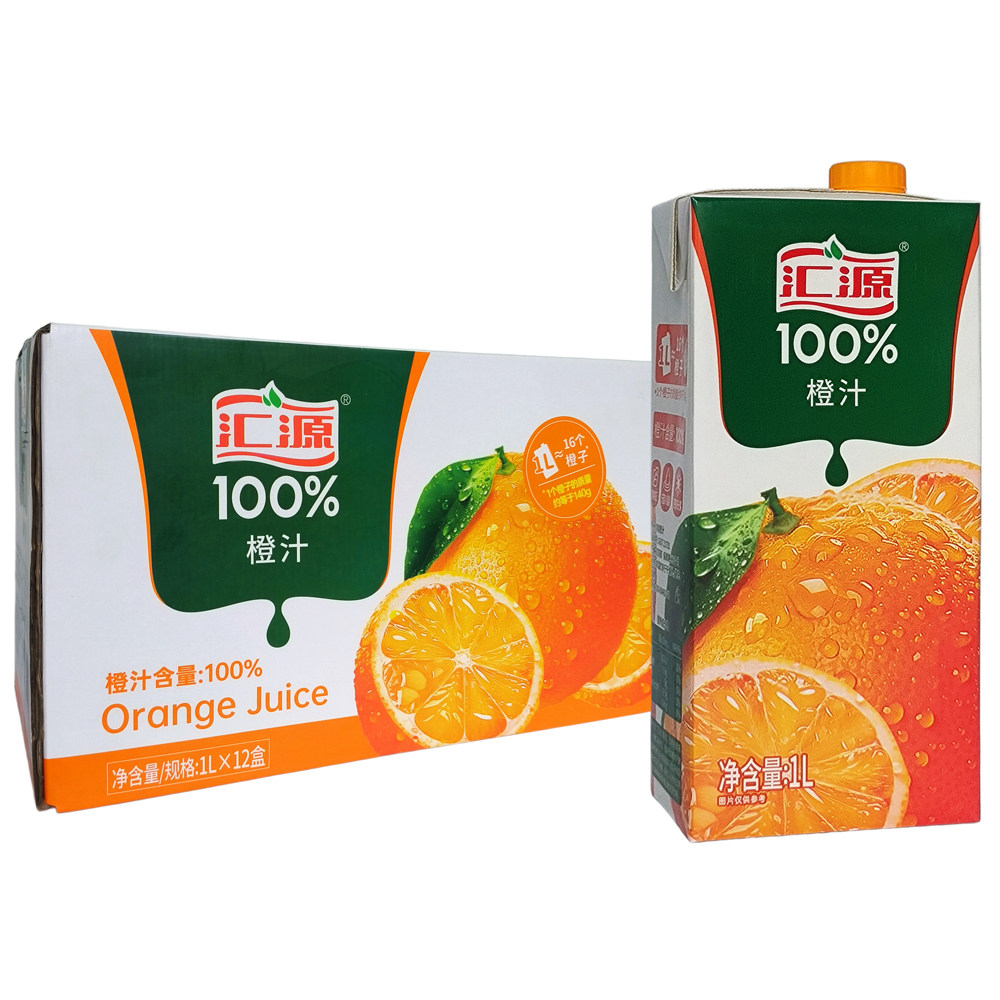 汇源果汁100%橙汁苹果汁桃汁葡萄汁果汁饮料1L*12盒整箱果汁