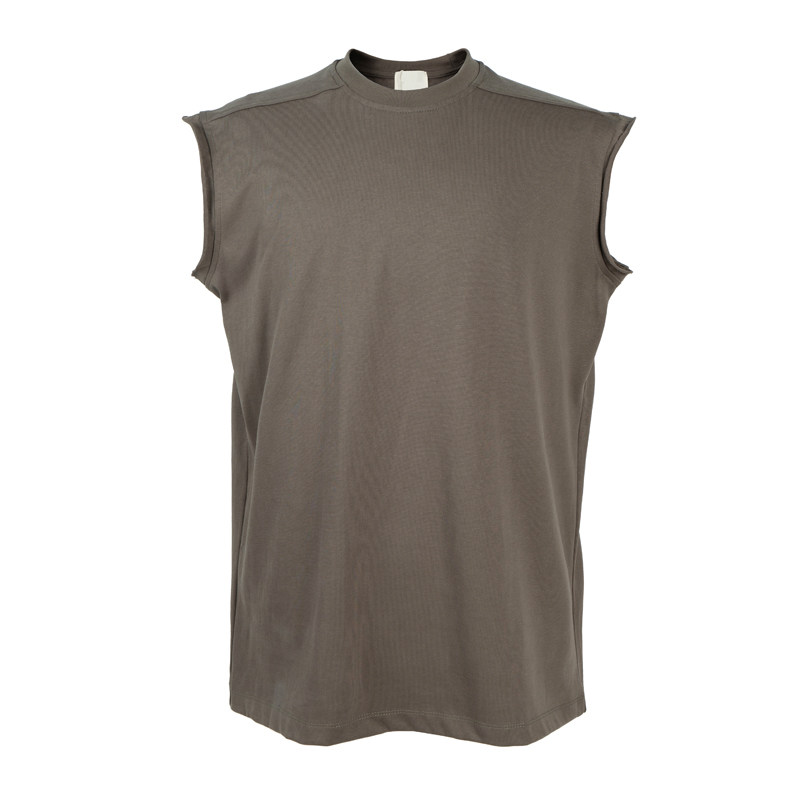 thumbnail for American high street ro style loose silhouette sleeveless shoulder t-shirt men's fashion brand retro basic versatile vest tee