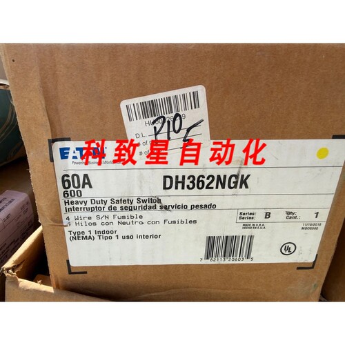工业配件DH362NGK 60 AMP 600V 熔断安全开关NNECT NOOB