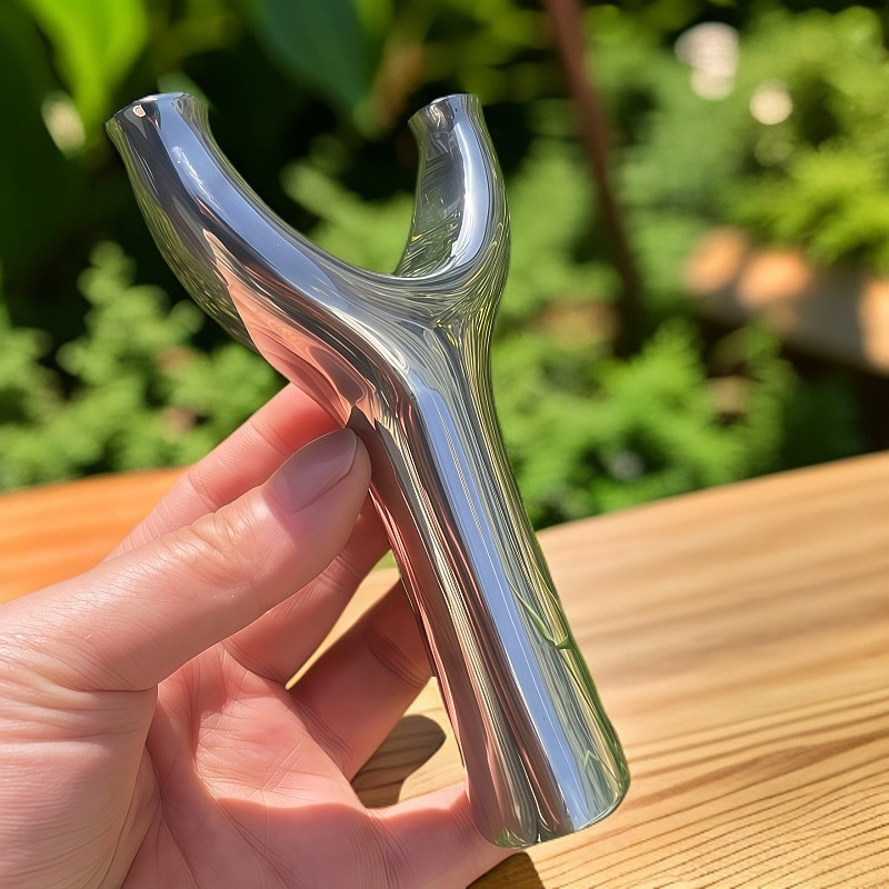 美国进口新不锈钢镜面胖飞虎大撑头75弓门圆头免绑弹弓直板高弹力