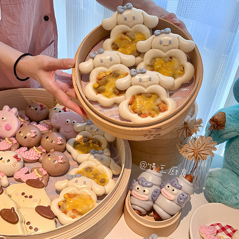 萌物日记 可爱卡通动物披萨馒头模具花样面食花饽饽造型diy制作