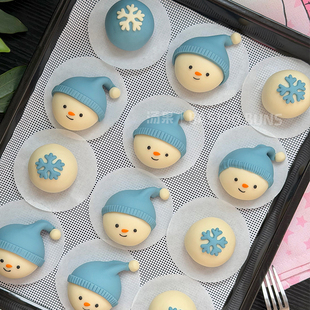 汤果老师 冬季卡通可爱雪人馒头模具面食雪花模具通用烘焙工具