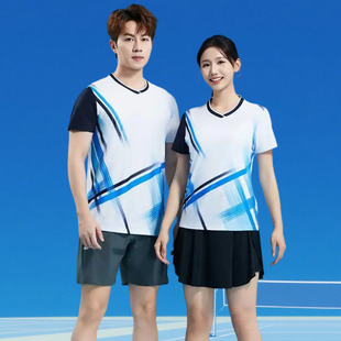 羽毛球服套装短袖T恤速干男女夏比赛t恤印字队服运动T恤乒乓球衣