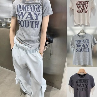 T恤女 显瘦短袖 现货openyy新款 2025夏字母后背大数字印花正肩修身