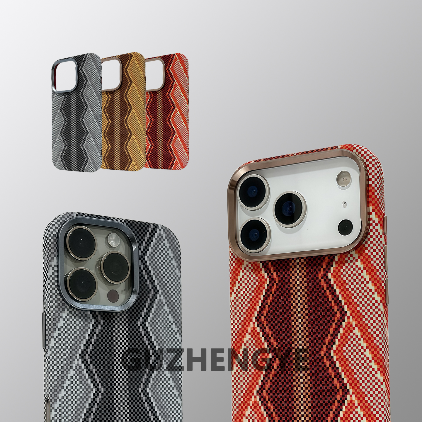 适用苹果17promax赤蛇权杖凯夫拉纹手机壳15pro超薄手机壳iphone16promax磁吸高级感Pro编织纹硬壳