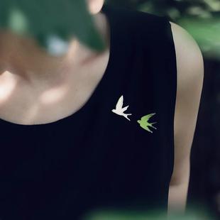 如影随形胸针纯银小众原创设计情人节生日情侣礼物 飞鸟