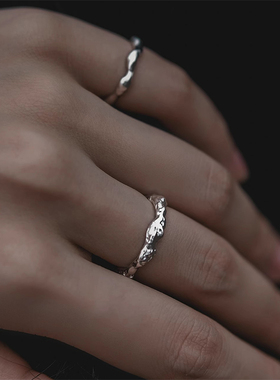 【浪 HDES】浪花肌理925银开口戒指纯手工原创设计小众生日礼物