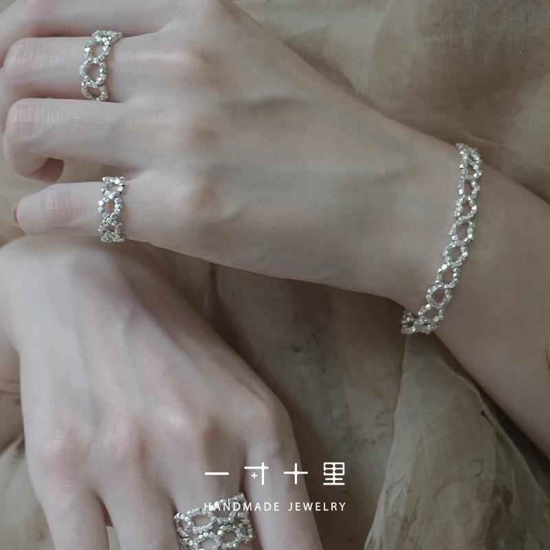 极简百搭椭圆高级纯银手链新中式