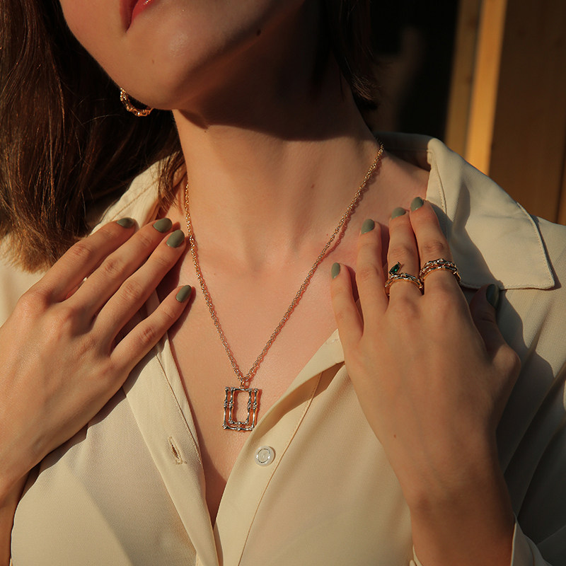 【竹节 温莎珠宝】项链毛衣链女轻奢小众设计欧美叠带情人节礼物