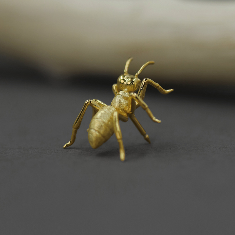 椿屿自然工匠蚂蚁纯银胸针礼物