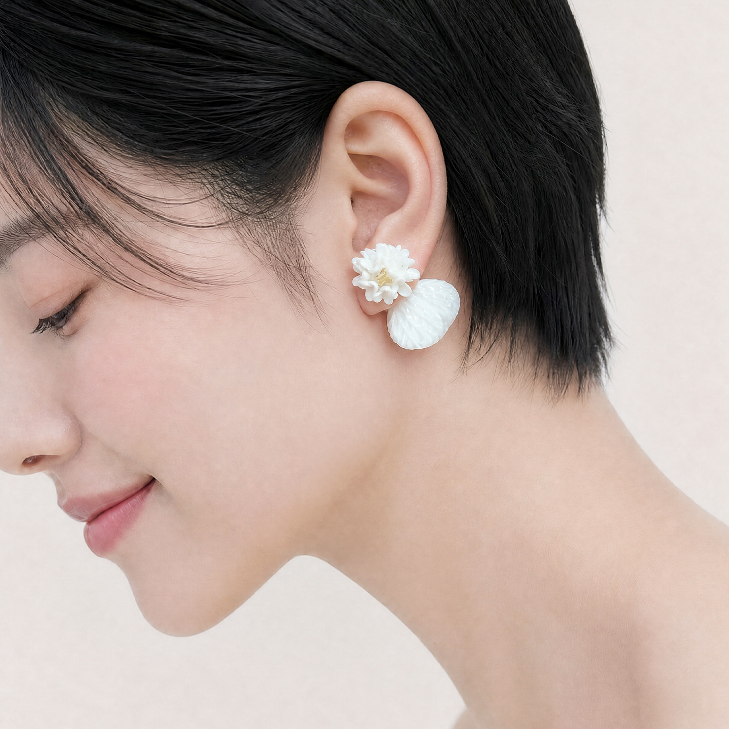 彩彩李蕾丝花瓷艺耳环礼物