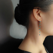 terra 青蓝 天然绿松石耳线耳环高级感轻奢优雅生日情人节礼物