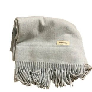 保暖新款 针织围脖含羊绒围巾女感氛围蓝色冬2025韩系软糯护颈