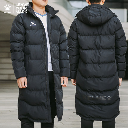 kelme卡尔美棉服长款男儿童短款足球训练外套冬季保暖运动服大衣