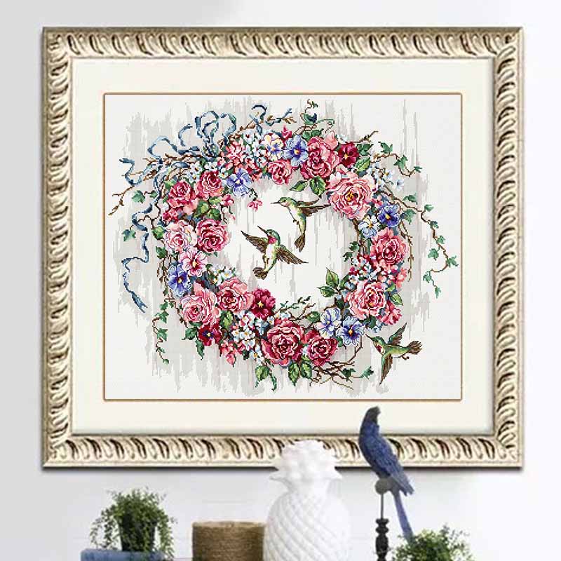 dmc十字绣植物花卉客厅卧室