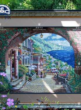 法国DMC十字绣套件 客厅 风景 精准印花 35265 海滨小城