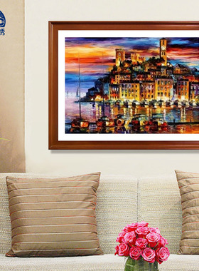 法国DMC十字绣精准印花 专卖 客厅- 油画 欧洲小镇FJ65531