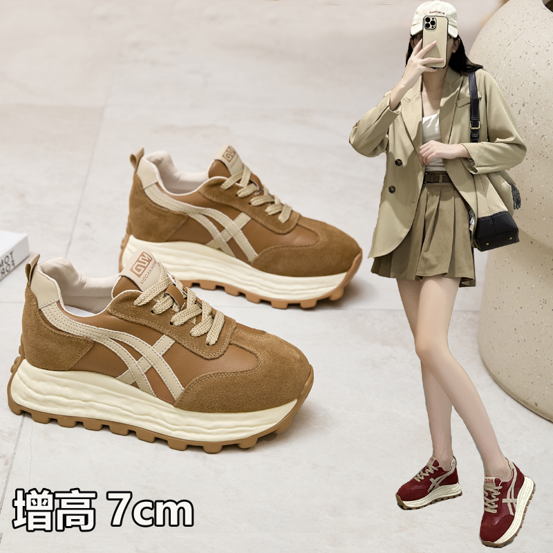 德训鞋女厚底增高小个子7厘米