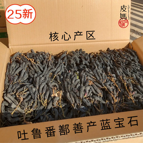 新货整串带枝干蓝宝石葡萄干吐鲁番大个头好吃黑美人指葡萄干