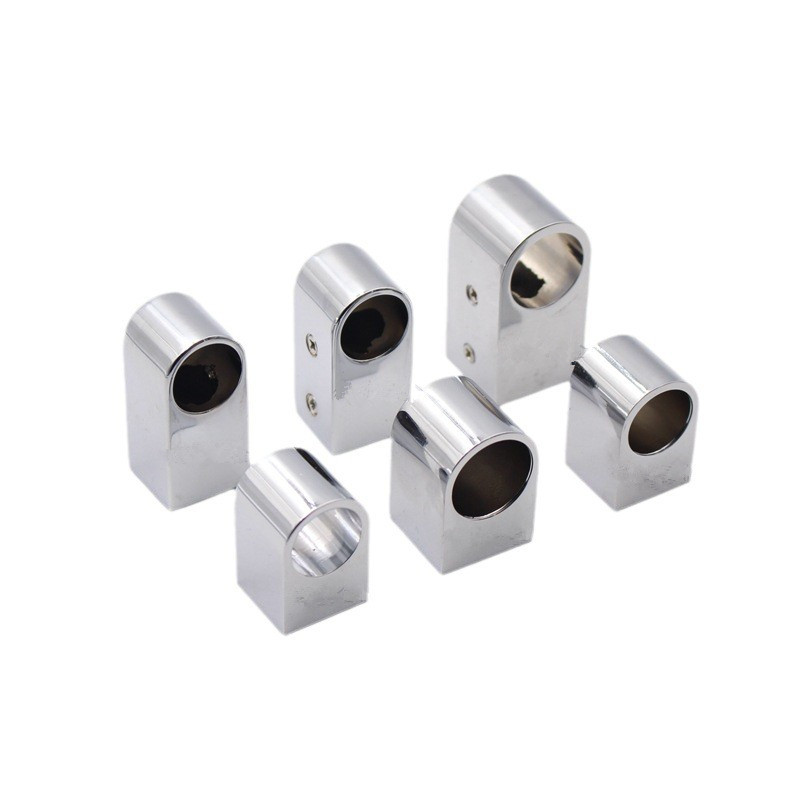 高档管座橱柜衣柜配件镀铬法兰衣管托挂衣杆衣管座实芯管毛巾座