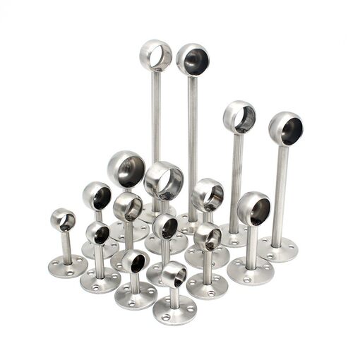 不锈钢加厚毛巾座法兰座圆头座高圆头座衣通座挂衣杆圆管座晒衣座