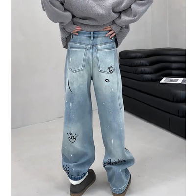 2025冬季新款加绒加厚阔腿裤包邮