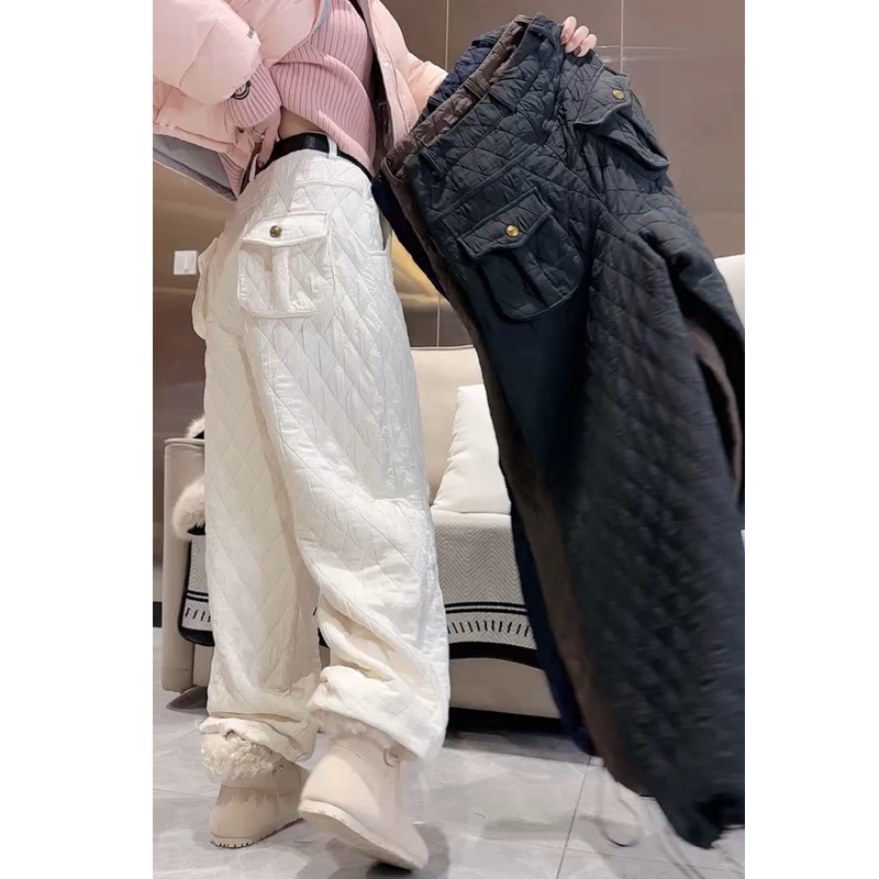 2025年冬季新款棉裤加厚直筒裤女