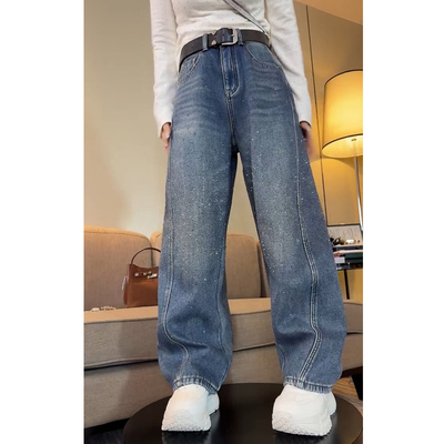 2025冬季新款加绒加厚弯刀裤包邮