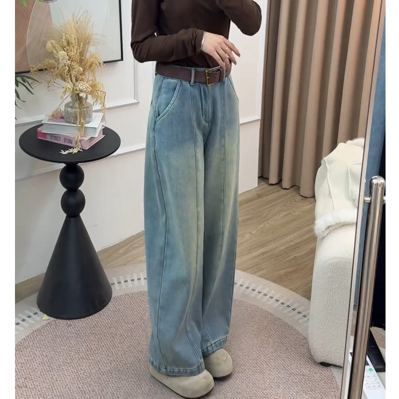 2025冬季新款加绒加厚阔腿裤包邮