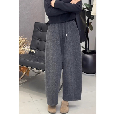 2025冬季新款加绒加厚九分弯刀裤