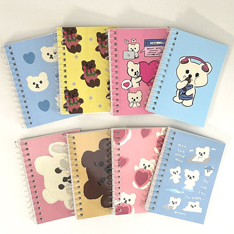 韩国Mazzzzy可爱小熊线圈本工作学生便携笔记本记事本口袋日记本