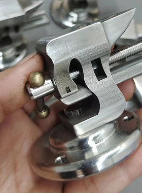 手工一寸迷你304不锈钢小台钳带砧台手作工具手表维修摆件铁砧子