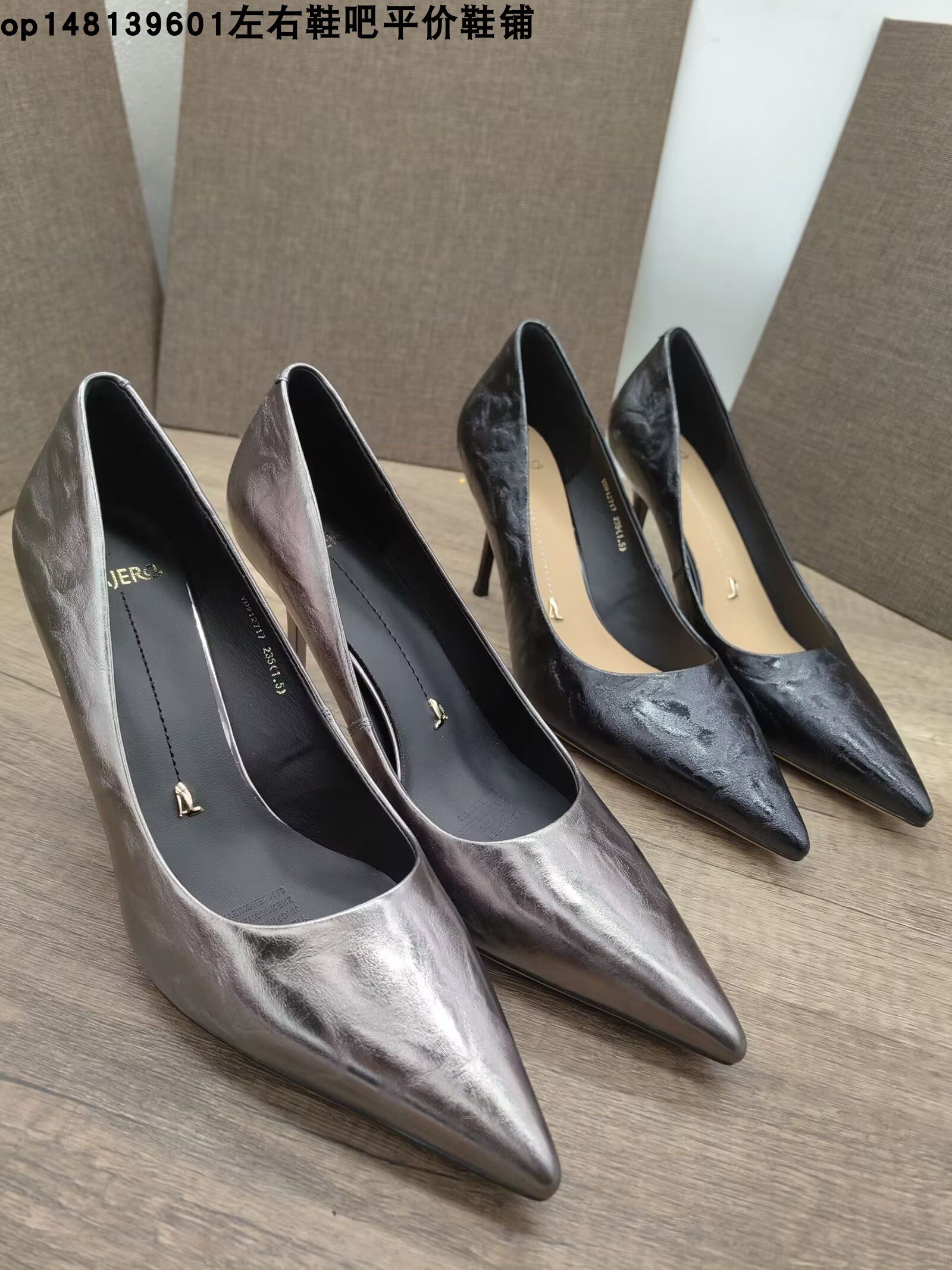 小清新高跟鞋女2023新款性感抢色单鞋女百搭细跟尖头浅口女鞋