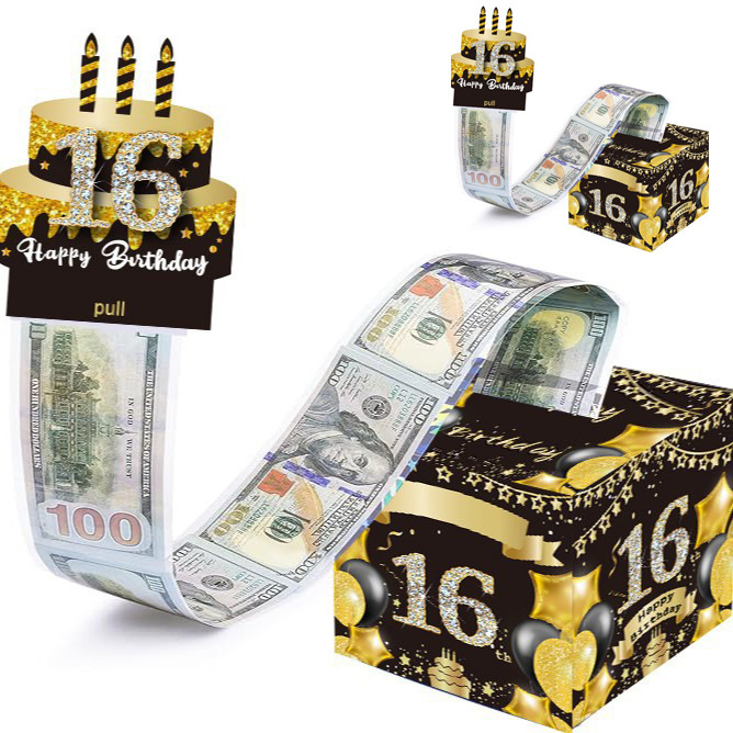 现货生日数字款纸质盒派对惊喜抽钱盒子生日万圣节礼物创意礼盒