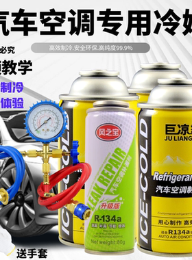 巨凉霸汽车空调制冷剂加氟冷媒冲工具冰种套装雪种堵漏氟利昂134a