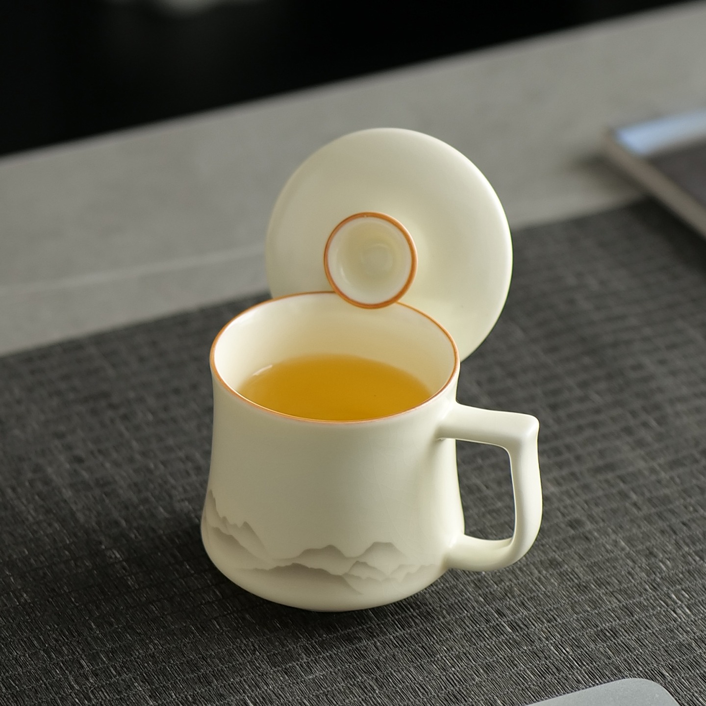 汝窑陶瓷办公杯礼盒大容量