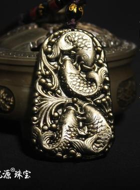 天然金曜石鲤鱼吊坠四季挂坠