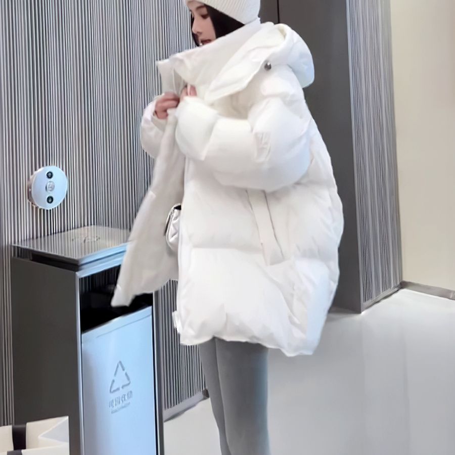 2025冬季新款宽松双拉链羽绒服