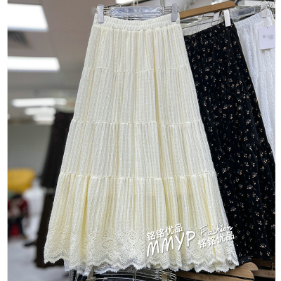 好看磨毛蕾丝蛋糕半身裙