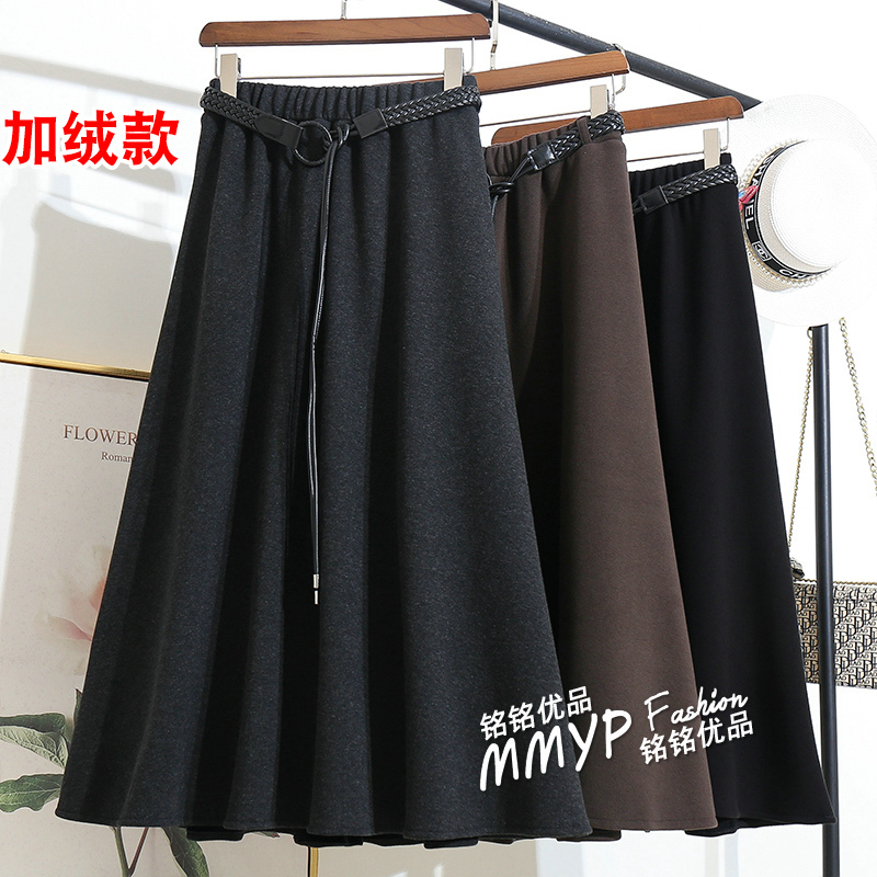 热卖爆款！灰色糯米绒毛呢半身裙