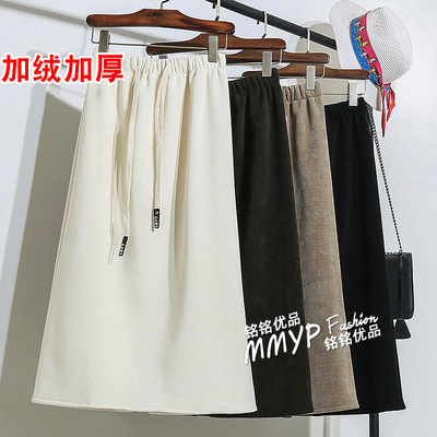 加厚雪尼尔灯芯绒半身裙