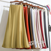 高级感醋酸缎面鱼尾裙半身裙女冬季 2025新款 小个子裙子长裙半裙