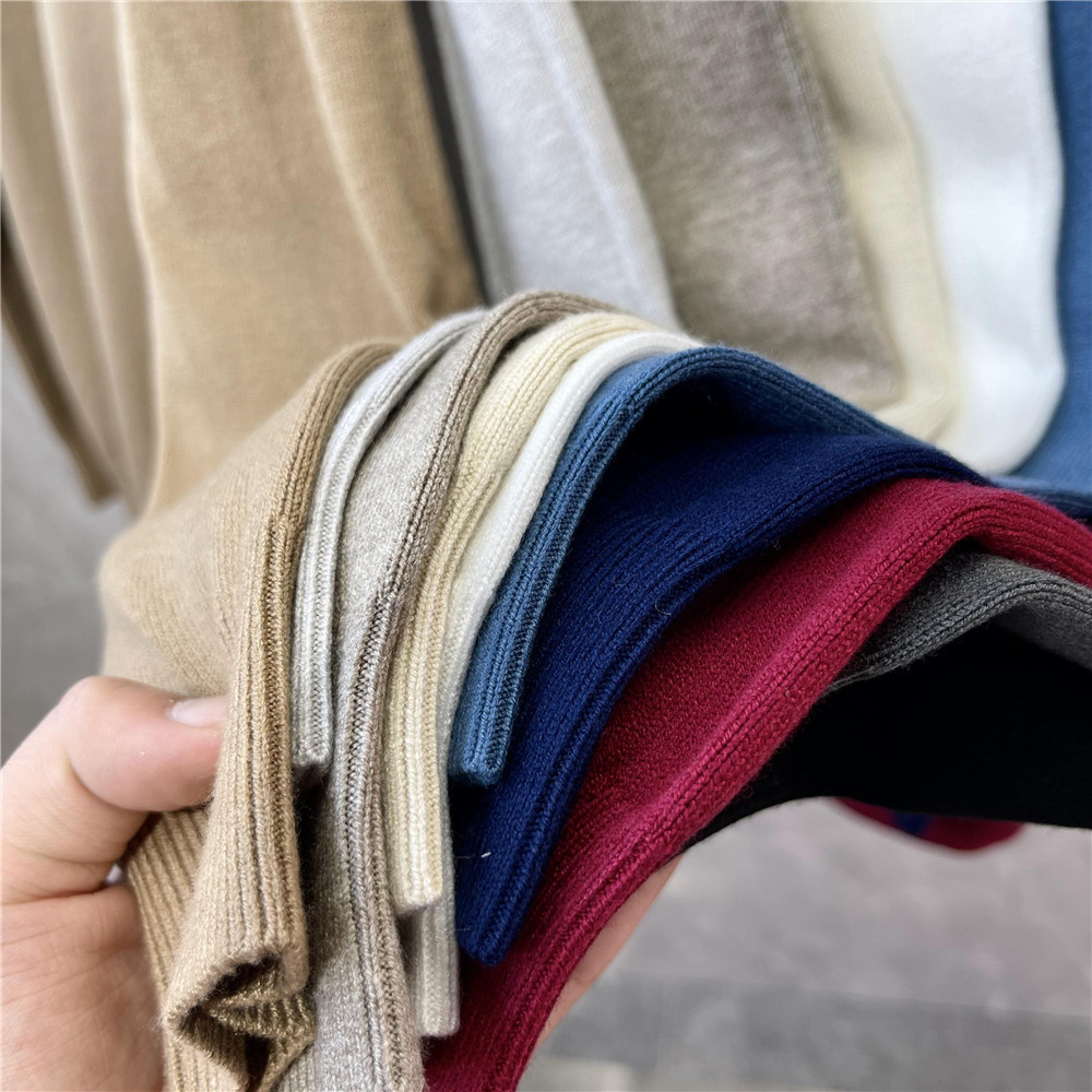 KOREAN WINTER HIGH COLLAR PULLOVER KNITTED SWEATER MENS KOREAN VERSION SLIM ALL-MATCH SOLID COLOR HONG KONG STYLE WARM BOTTOMING SHIRT TIDE